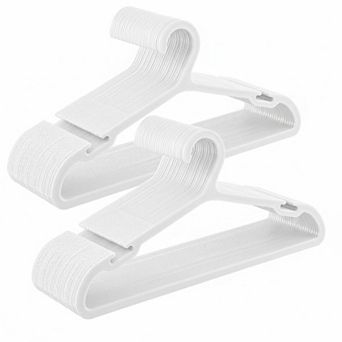 Plastic Clothes Hangers 50 Pack Wide Shoulder Notches Space-saving Slim Coat Hangers