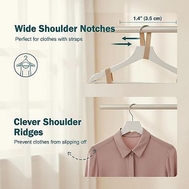 Plastic Clothes Hangers 50 Pack Wide Shoulder Notches Space-saving Slim Coat Hangers