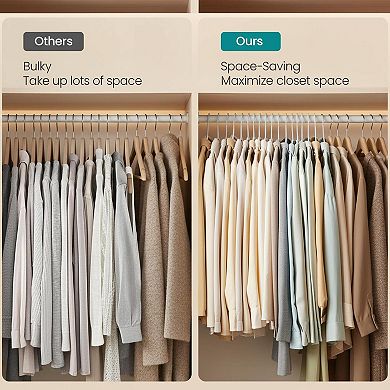 Plastic Clothes Hangers 50 Pack Wide Shoulder Notches Space-saving Slim Coat Hangers