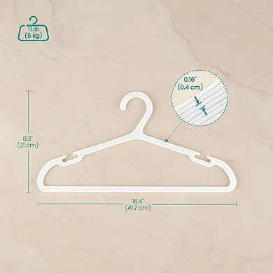 Plastic Clothes Hangers 50 Pack Wide Shoulder Notches Space-saving Slim Coat Hangers
