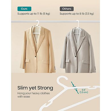 Plastic Clothes Hangers 50 Pack Wide Shoulder Notches Space-saving Slim Coat Hangers