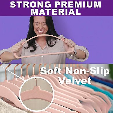 50 Pack Heavy Duty Non Slip Clothes Hangers 360 Swivel Hooks Space Saving Durable