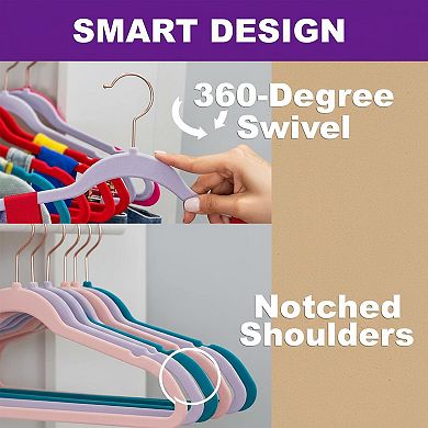 50 Pack Heavy Duty Non Slip Clothes Hangers 360 Swivel Hooks Space Saving Durable