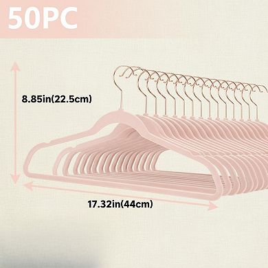 50 Pack Heavy Duty Non Slip Clothes Hangers 360 Swivel Hooks Space Saving Durable
