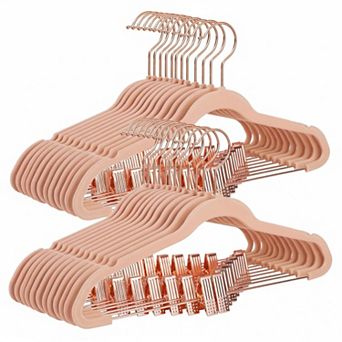 24 Pack Pants Hangers Heavy-duty Non-slip Movable Clips Space-saving Skirts Dresses