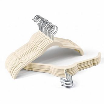 Shirt Hangers 30 Pack Non-slip 360° Swivel Hook Slim Flocked Space Saving Felt For Tank Top Blouses