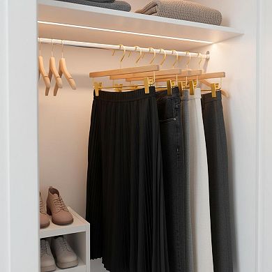 10 Pack Matte Aluminum Pants Hangers 12.2" Adjustable Non-Slip Clips Light Sturdy for Shorts