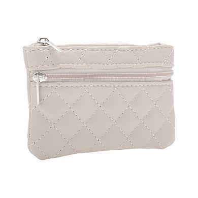 Argyle Two Zippers Coin Purse Wallet for Fashion and Convenience
