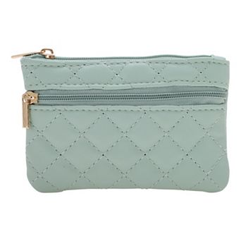 Argyle Two Zippers Coin Purse Wallet for Fashion and Convenience