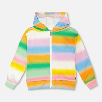 Little Kids Girl Printed French Terry Zip Front Hoodie
