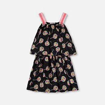 Little Kids Girl Woven Dress Lollipop Print