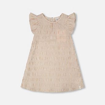 Little Kids Girl Striped Cap Sleeve Dress