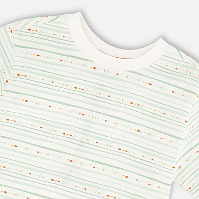 Little Kids Boy Organic Cotton T-Shirt Printed Lines