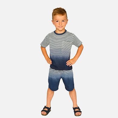 Little Kids Boy Organic Cotton Shorts Gradient Stripes
