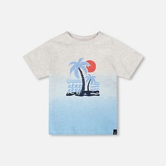 Little Kids Boy Organic Cotton Short Sleeve T-Shirt To Gradient