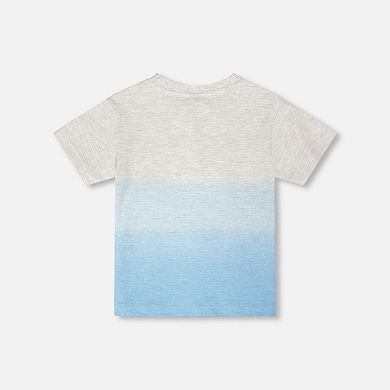 Little Kids Boy Organic Cotton Short Sleeve T-Shirt To Gradient