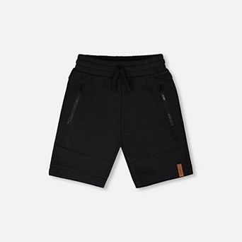Little Kids Boy French Terry Cross Seam Zip Pocket Shorts