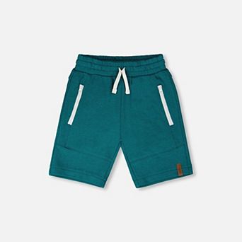 Little Kids Boy French Terry Cross Seam Zip Pocket Shorts