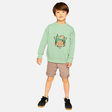 Little Kids Boy French Terry Drawstring Waist Shorts