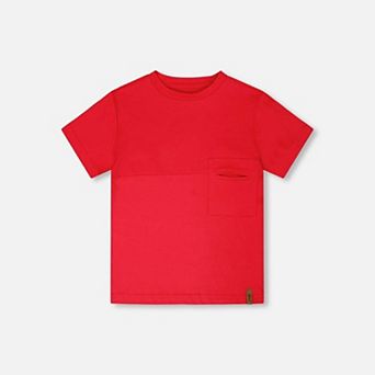 Little Kids Boy Organic Cotton Colorblock Jersey T-Shirt with Chest Pocket