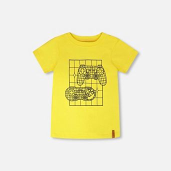 Little Kids Boy Organic Cotton Jersey T-Shirt with Gamer Print