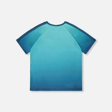 Little Kids Boy Short Sleeve Athletic Top In Recycled Polyester Gradient