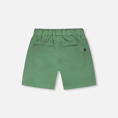 Little Kids Boy Parachute Patch Pocket Drawstring Shorts