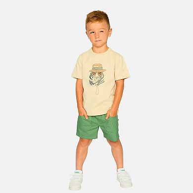 Little Kids Boy Parachute Patch Pocket Drawstring Shorts