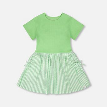 Little Kids Girl Bi-Material Short Sleeve Dress