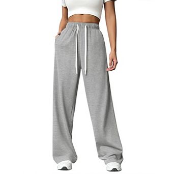 Women's High Waist Baggy Drawstring Casual Workout Pants with Pockets
