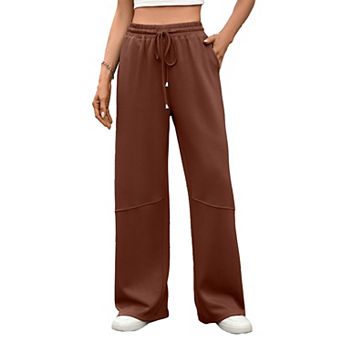 Womens Wide Leg Sweatpants Casual Loose Solid Color Pants With Pockets