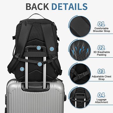 Expandable Laptop Travel Backpack, TSA Carry-On Bag Water-Resistant