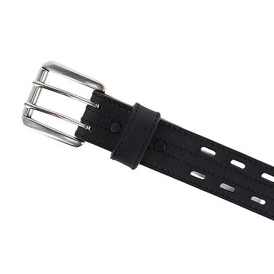 Danbury Men's Big & Tall 38mm Double Prong Roller Leather Belt
