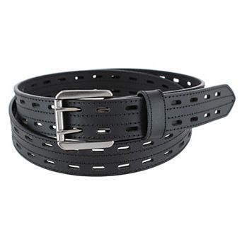 Danbury Men's Big & Tall 38mm Double Prong Roller Leather Belt