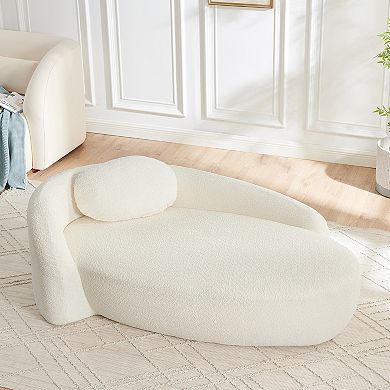 GOODSILO Compact Single Lazy Lounge Chair with Integrated Backrest, Armrest and Pillow