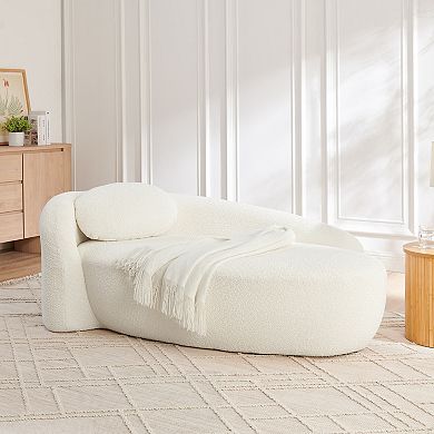 GOODSILO Compact Single Lazy Lounge Chair with Integrated Backrest, Armrest and Pillow