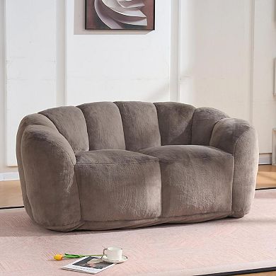 GOODSILO Two Seater Ultra Soft Fluffy Loveseat Bean Bag Floor Sofa