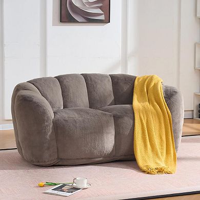 GOODSILO Two Seater Ultra Soft Fluffy Loveseat Bean Bag Floor Sofa