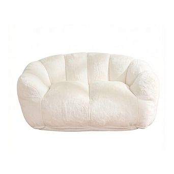 GOODSILO Two Seater Ultra Soft Fluffy Loveseat Bean Bag Floor Sofa