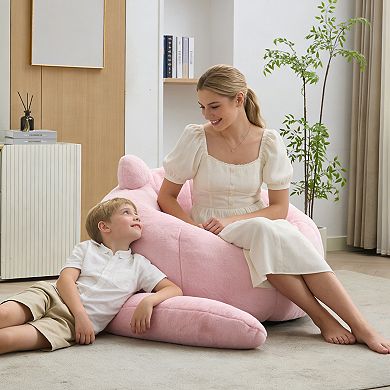 GOODSILO Ergonomic No-Assembly Cat Shaped Adult Bean Bag Sofa for Home