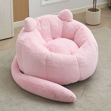 GOODSILO Ergonomic No-Assembly Cat Shaped Adult Bean Bag Sofa for Home