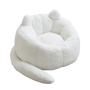 GOODSILO Ergonomic No-Assembly Cat Shaped Adult Bean Bag Sofa for Home