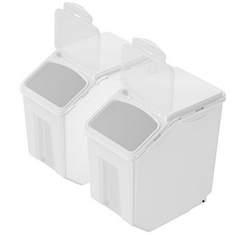 YIORTWO 2 Pack 15L Ingredient Storage Bin with Measuring Cups Airtight Pet Food Container