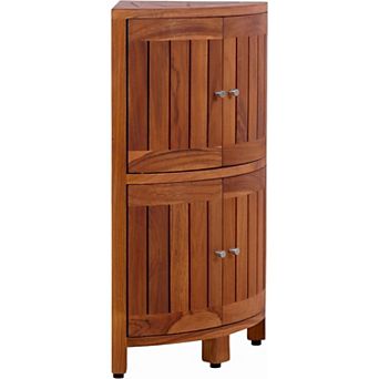 27" Kai-Petite Two-Level Corner Teak Tower Cabinet