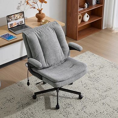YIORTWO Criss Cross Office Chair Wide Seat Flip Back Lumbar Support Wheels