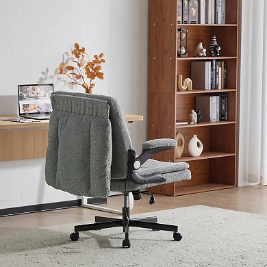 YIORTWO Criss Cross Office Chair Wide Seat Flip Back Lumbar Support Wheels