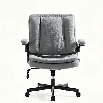 YIORTWO Criss Cross Office Chair Wide Seat Flip Back Lumbar Support Wheels
