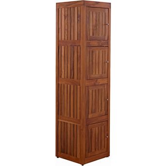 Sula Four-Level Square Teak Tower Cabinet