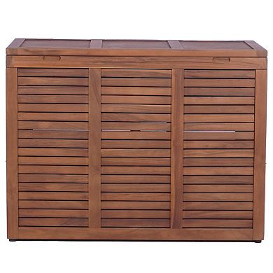 Spa Large-Size Triple Teak Laundry and Storage Hamper