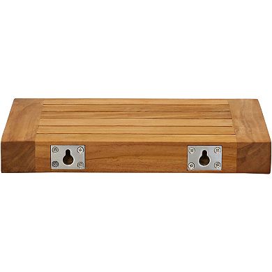12" Moa Floating Teak Wall Shelf